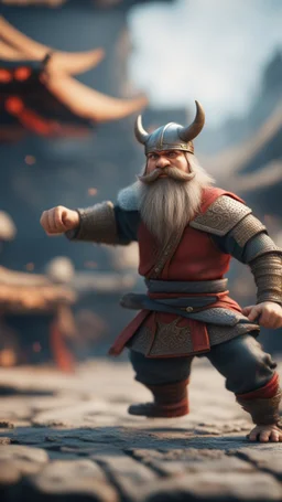 viking kung fu munk duell,bokeh like f/0.8, tilt-shift lens 8k, high detail, smooth render, down-light, unreal engine, prize winning