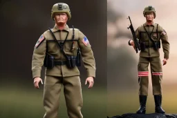 G.I. Joe army doll soldier nylon Donald Trump, gun,boots, helmet, Trump facial detail,trump