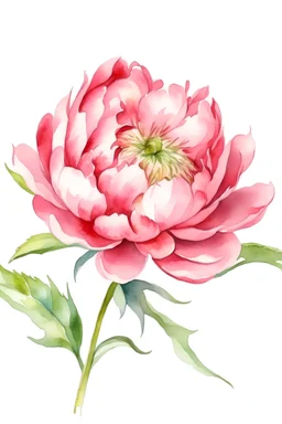 simple watercolor peony flower