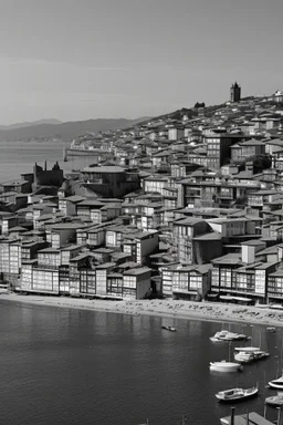 Porto Vechio in the middle of summer,photography taken with a Leica camera and a 35 mm lens, black and white photography