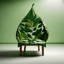 a chair shaped logo made of leaves