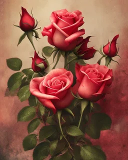 a beautiful rose with faded red color background, hyper realism, hyper details