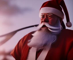 Samurai Santa Claus, dramatic lighting, epic photo, volumetric lighting, detailed, photo realistic, cinematic