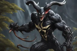 venom grendel in 8k realistic anime e drawing style, close picture, Deer them, intricate details, highly detailed, high details, detailed portrait, masterpiece,ultra detailed, ultra quality