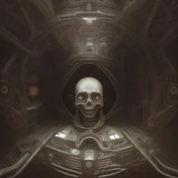 a beautiful chamber inside a pyramid, steam punk, hr giger, scary, horror, realistic, made in octane, cinematic, movie, CGI, ultra-realistic, extremely detailed octane rendering, 8K, VRAY Super Real ar 2:3, dof photorealistic futuristic 50mm lens hard lighting dark gray tintype photograph, realistic lighting, sephia colors