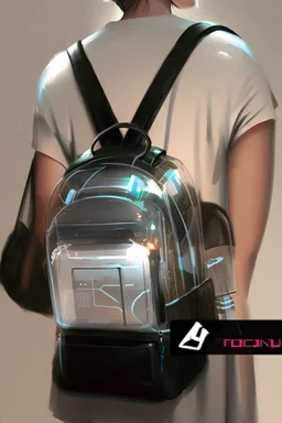 tech, back pack, transparent, sci fi, punk, color, neon