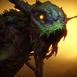 epic horrific wasted monster like creature in night with black shade, 8k resolution, ultra hyperdetailed, Unreal Engine 5, ultra colourful, very small details, realistic