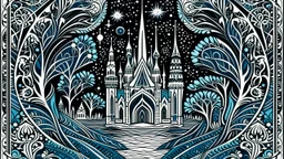 linocut, relaxation, luxury, dream world, calm beauty, symmetry, fantasy world, magic, beautiful composition, exquisite detail