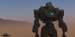 Military Mecha in Desert