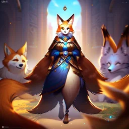 Digital art, High quality, Backlighting, full body portrait, 8k resolution, Realistic, high quality, great details, within portrait, masterpiece, best quality, detailed outfit, vibrant colors, perfect eyes, a human druid, fox fursona, shapeshifter, human shapeshifter, fox shapeshifter, furry, anthropomorphic fox, medieval time period, masterfully drawn