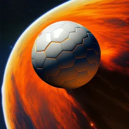 soccer ball Outerspace carbon, earth orbit, volcano and stars