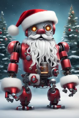 santa robot and crismas