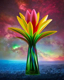 Surreal Waiizii Flower glass sculpture, Art by Joshy Sly,