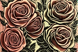 roses block print