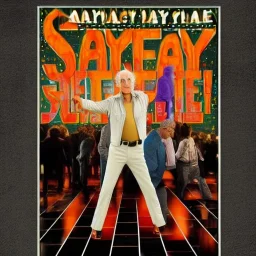Larry David in a Saturday Night Fever Dream movie poster