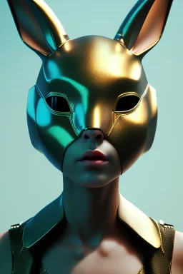 Portrait Sweet Rabbit ceramic mask, suit, photo studio, black background, unreal engine 5, concept art, ray tracing, lumen lighting, ultra detail, volumetric lighting, 3d.