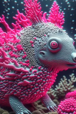 Coral animal , 3d 4k octane render, lifelike, photorealistic, artstation, illustration, smooth, sharp focus, ornate, intricate, complex, highly detailed, digital painting, smooth, art by tom bagshaw, akihiko yosh