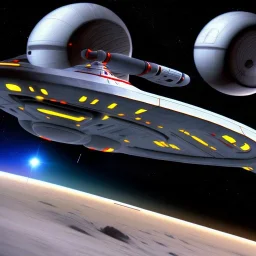 Star trek ship, Enterprise,2 nacelles