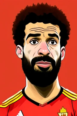 Mohamed Salah Egyptian football player ,cartoon 2d