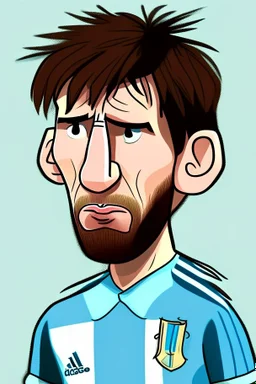 Lionel Messi Argentine football player ,cartoon 2d