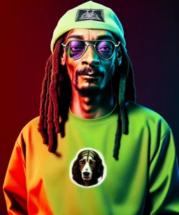Snoop Dogg, smoke weed, weed background, hyper realistic