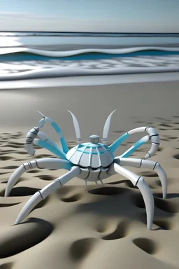 Design a product for beach cleaning inspired by the locomotion mechanism of a crabs rake