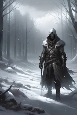 winter landscape, with a (((emaciated:1.5))) (((desiccated:1.5))) male warlock with pallid white skin, dressed in furs and (((leather armour:1.4))) once attractive, he is a (((necromancer:1.2))), a undying, reborn, he is (((skinny:1.7))) and (((slim:1.6))) dressed in a robes and a cloak, his face has an unearthly beauty, his clothes are torn and tattered, flapping in the wind, (((musclular:1.5))), (((undead:1.6))), striding through fire
