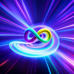 infinity symbol brightly coloured ∞ moving at warp speed, colours from infinity flowing through image with speed, DSLR with a 80mm lens, set to f/16 and a slow shutter speed of 1/15s, striking, neon, chiaroscuro, dramatic, captivating, powerful, fantasy, beautiful, octane render, 16k post-production, artstation: award-winning: atmospheric: commanding: fantastical: clarity: ultra quality: striking: brilliance: stunning colors: amazing depth; lens: f/11, 35mm