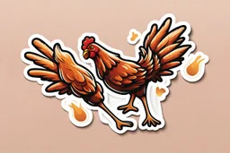 illustrated chicken drumstick and wing, stickers
