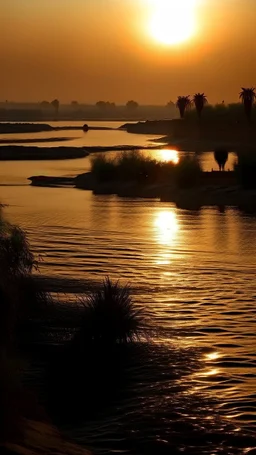 Nile river, sunseting