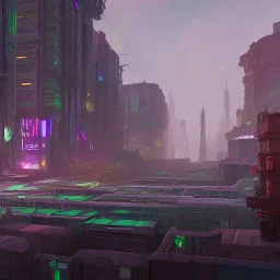 cyberpunk slums base houses scifi