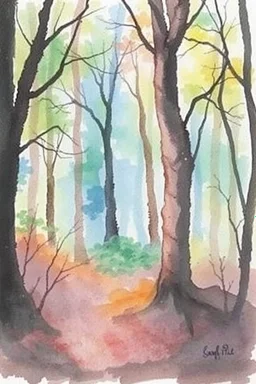 SKETCH WATERCOLOR PASTEL COLOURS - “The Whispering Woods”