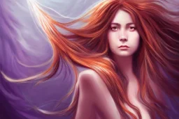 shining flowing hair, realistic, majestic, illuystration, concept art, arcane stylized