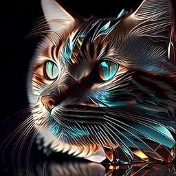 stunninf face cat made of beautiful glass