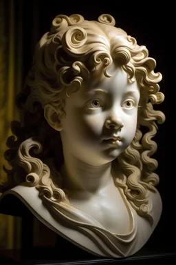 sculptute of a girl with light curls