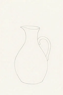 Minimalist outline of a jug in pencil in the style of the sketches of Van Gogh
