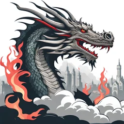 Gothic Style, Dragon, Fire and Smog,