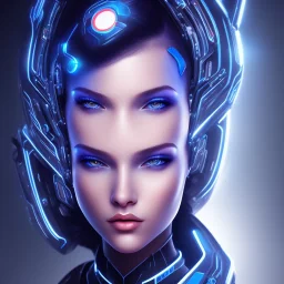 cyberblue, head, woman, portrai, tron