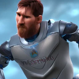 portrait,lionel messi robot, wearing argentina, post-apocalyptic in a football stadium, realistic, intriacte detail, sci-fi fantasy style, volumetric lighting, particales,highly detailed,cinamatic, deep colours,8k