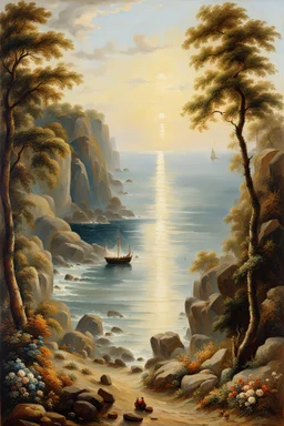 Paradise at the sea painted by Poul Anker Bech