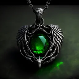 necklace, magic, slytherin, jewel, luxury, wizard, green, emerald, silver, snake, scales, evil,