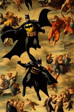 Batman in a renaissance painting, highly detailed, 8k resolution