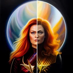 Ultra detailed fullbody Portrait in oil on canvas of Dark Phoenix ,extremely detailed digital painting, extremely detailed face,crystal clear Big Glowing eyes, mystical colors ,perfectly centered image, perfect composition, rim light, beautiful lighting, 8k, stunning scene, raytracing, anatomically correct, in the style of robert e howard and Ken Kelley and Ohrai Noriyoshi and Simon Bisley and tomzj1