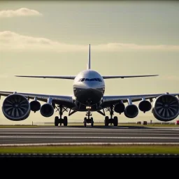 Image of a plane about to take off from the ground, 4K