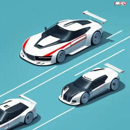 isometric illustration of a futuristic car