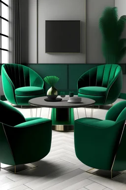 sedacia súprava smaragdovej farby v style moderny
