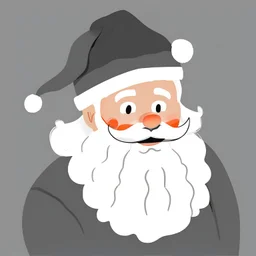 A black and white cute drawing of a Santa Claus . Only outline, white background,for kids. The illustration should be in [SUPER SIMPLE], black and white, bold line art with a clear, mostly empty background. [INCLUDES ONLY OUTLINES WITH NO FILLED IN BLACK AREAS], ensuring no shading, no complex images, and making it very easy to color in between the lines.