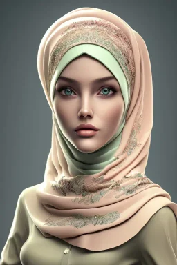 hijab, full body, 8k resolution, flower head