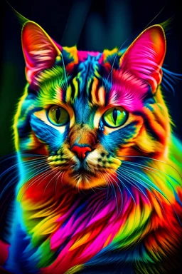 صورة قطة ملونة