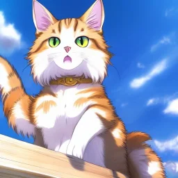 tabby cat animal, anime, ultra-detailed, white background, HD design by makoto shinkai, Granblue Fantasy